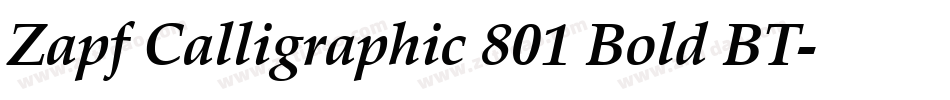Zapf Calligraphic 801 Bold BT字体转换